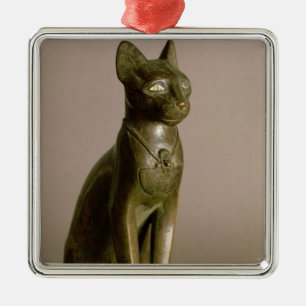 Statuette of a cat representing the goddess Bastet Metal Ornament
