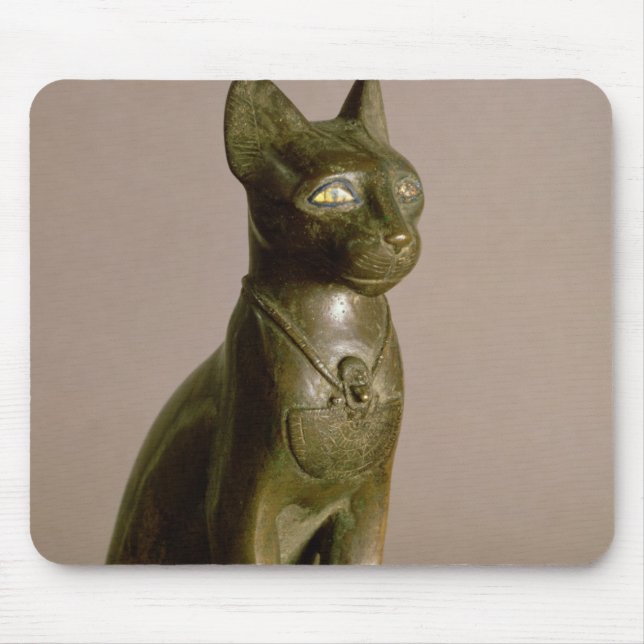 Statuette of a cat representing the goddess Bastet Mouse Pad (Front)