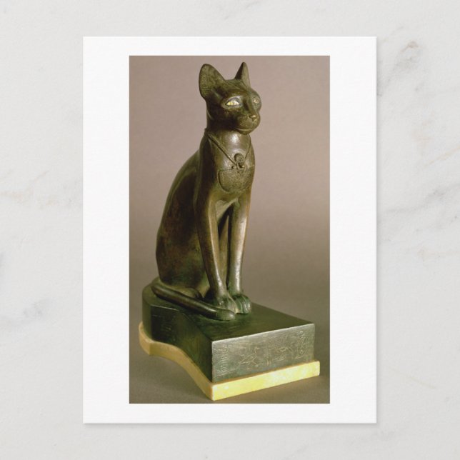 Statuette of a cat representing the goddess Bastet Postcard (Front)