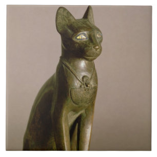 Statuette of a cat representing the goddess Bastet Tile