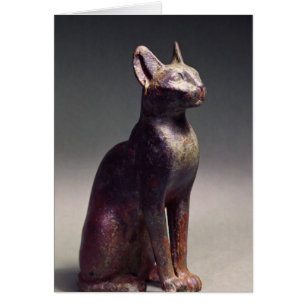 Statuette of a cat with gold earrings