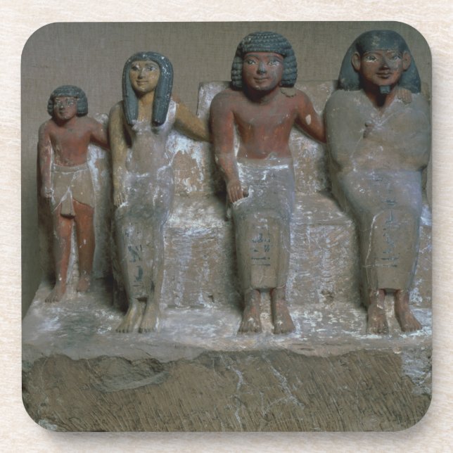 Statuette of a family group (pigment on chalk) coaster (Front)
