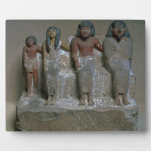 Statuette of a family group (pigment on chalk) plaque