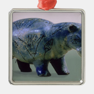 Statuette of a hippopotamus metal tree decoration