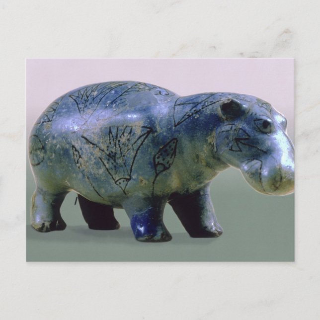 Statuette of a hippopotamus postcard (Front)