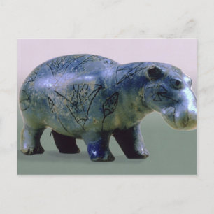 Statuette of a hippopotamus postcard
