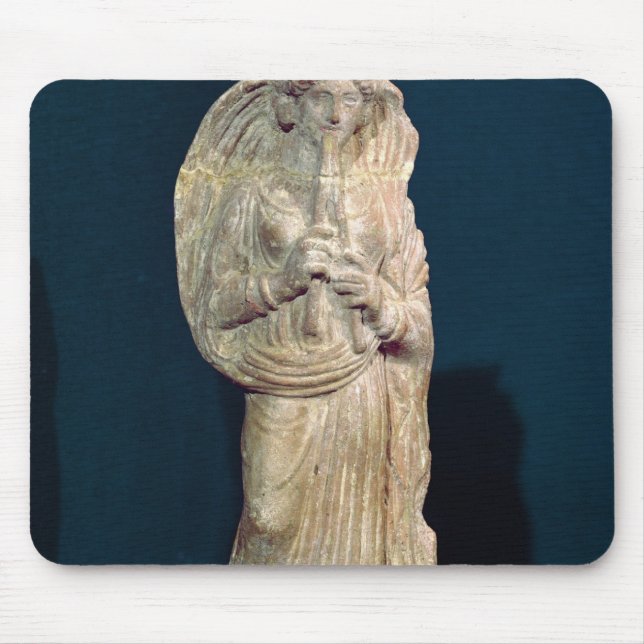 Statuette of a woman playing a double flute mouse pad (Front)