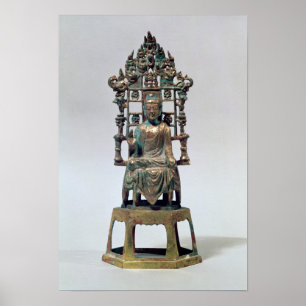 Statuette of Buddha in meditation, Tang Poster