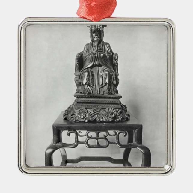 Statuette of Confucius as a Mandarin, Qing Metal Ornament (Front)
