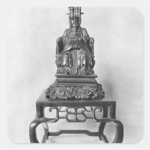 Statuette of Confucius as a Mandarin, Qing Square Sticker