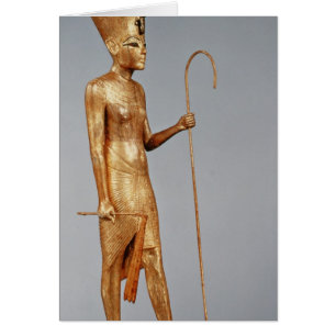 Statuette of king wearing the red crown of