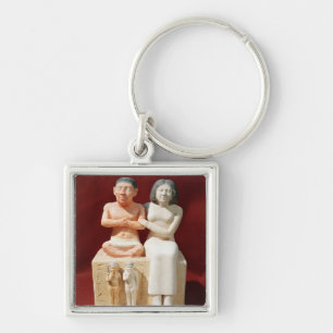 Statuette of the dwarf Seneb and his family Key Ring
