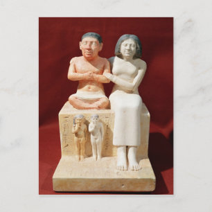 Statuette of the dwarf Seneb and his family Postcard