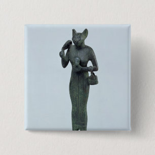 Statuette of the goddess Bastet 15 Cm Square Badge