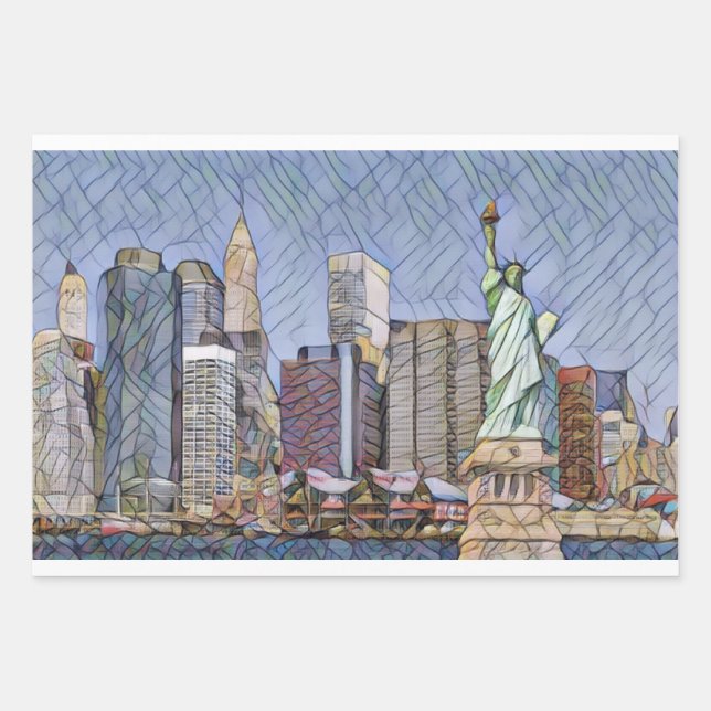 Statur Of Liberty by Mirsat Karabel Wrapping Paper Sheet (Front)