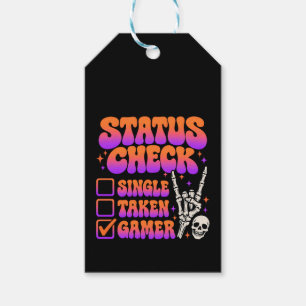 Status check gamer humour for gaming fans gift tags