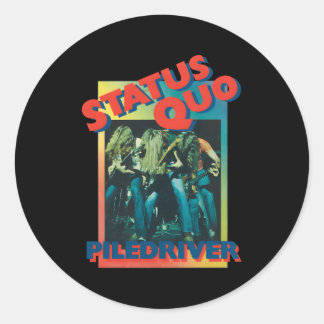 Status Quo Piledriver Gradient Classic Round Sticker