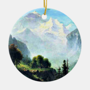Staubbach Falls near Lauterbrunnen Switzerland, Ceramic Ornament
