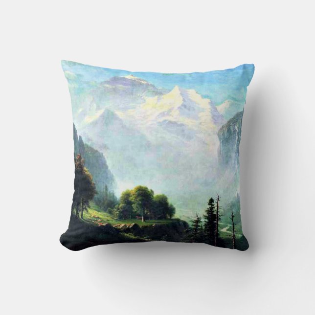 Staubbach Falls near Lauterbrunnen Switzerland Cushion (Front)