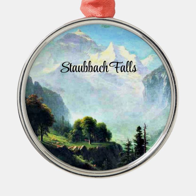 Staubbach Falls near Lauterbrunnen, Switzerland Metal Ornament (Front)