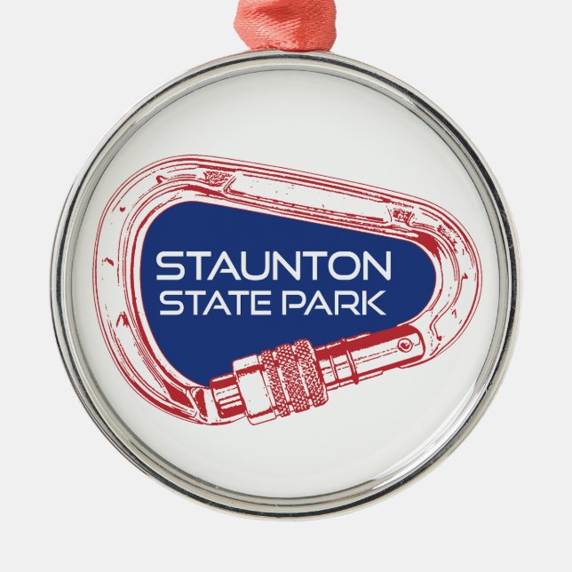 Staunton State Park Colorado Climbing Carabiner Metal Ornament (Front)
