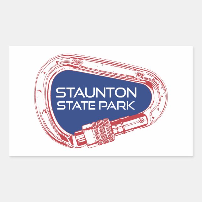 Staunton State Park Colorado Climbing Carabiner Rectangular Sticker (Front)