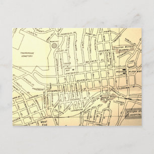 Staunton, VA Vintage Map Postcard