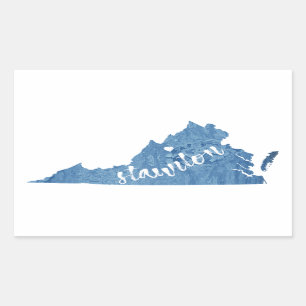 Staunton Virginia Wood Grain Rectangular Sticker