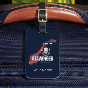 Stavanger Norway Retro City Map Vintage Holiday Luggage Tag