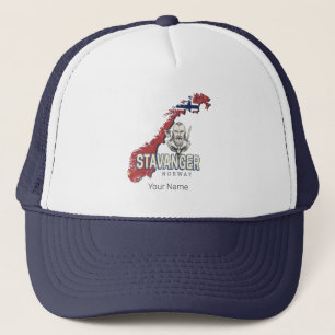 Stavanger Norway Retro City Map Vintage Holiday Trucker Hat