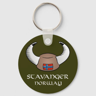 Stavanger Norway Viking Hat Key Ring