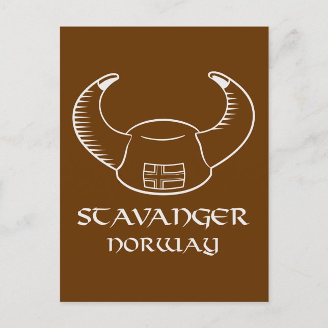 Stavanger Norway Viking Hat Postcard (Front)