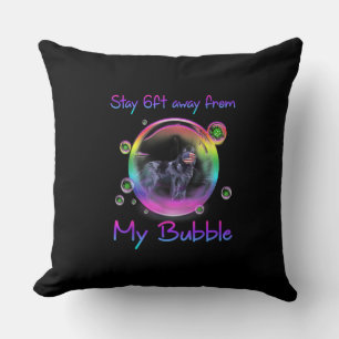 Stay 6ft Away From My Bubble Newfoundland Dog Gift Cushion