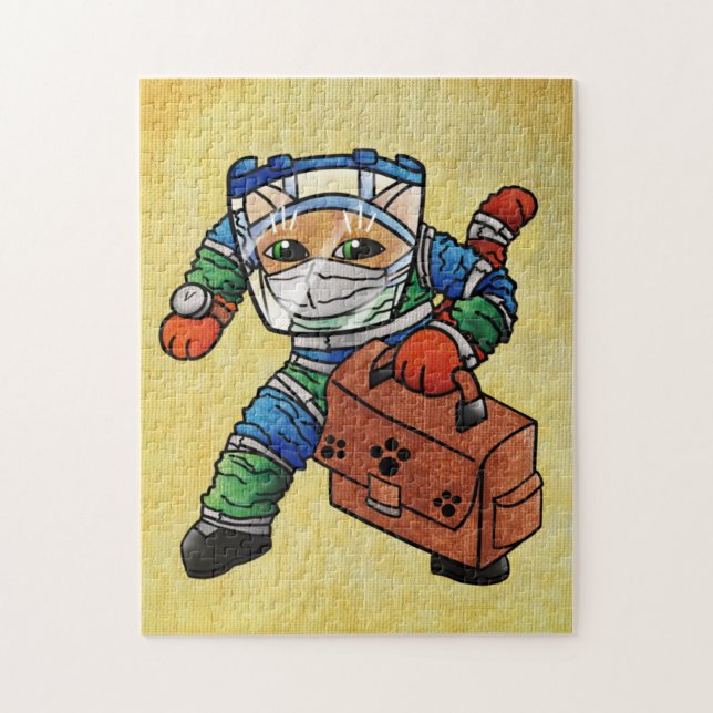 Stay Alert Safety Cat Jigsaw Puzzle (Vertical)