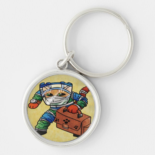 Stay Alert Safety Cat Key Ring (Front)