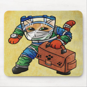 Stay Alert Safety Cat Mouse Pad