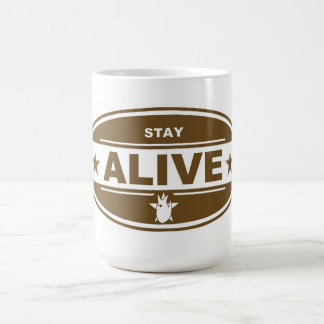 STAY ALIVE MUG (BROWN)