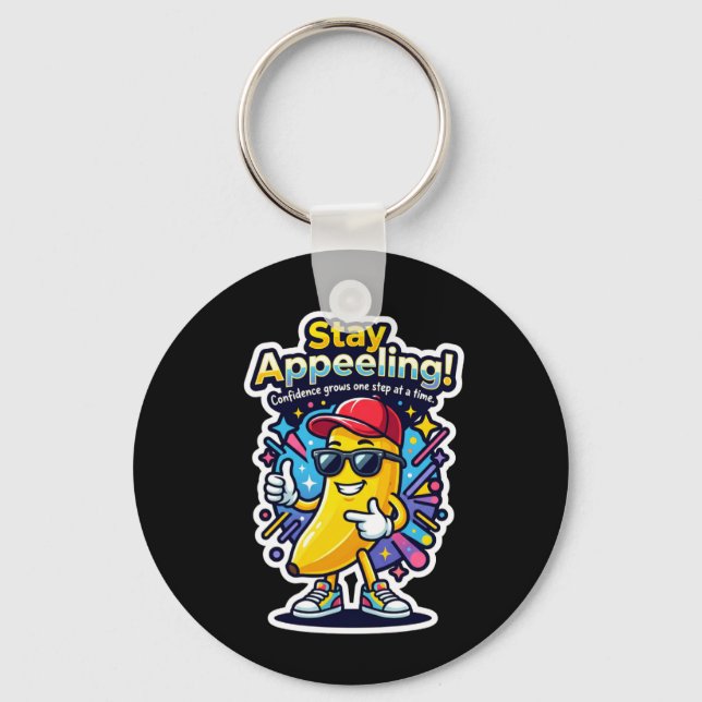 Stay Appeeling! – Cute Banana Confidence Key Ring (Front)