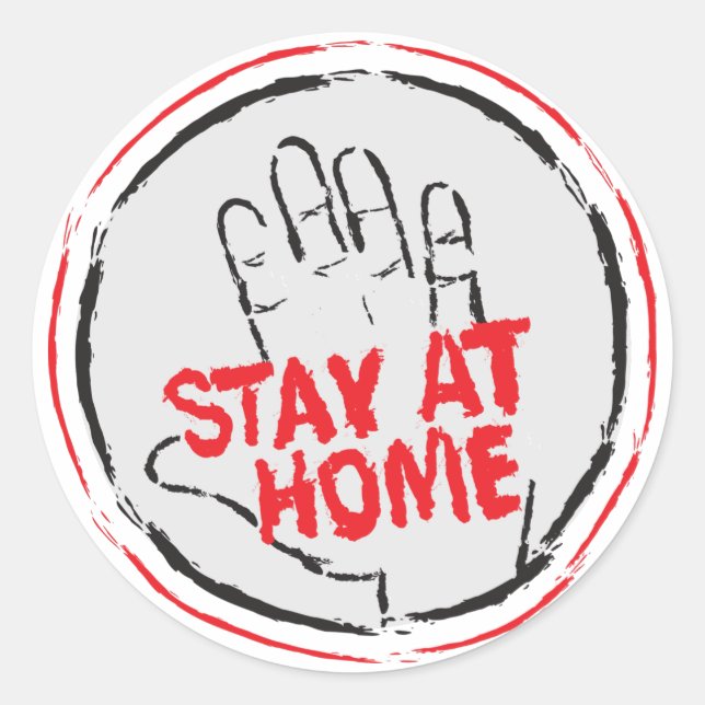 Stay at Home Classic Round Sticker (Front)