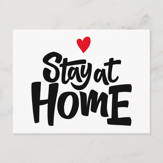 Stay At Home Heart Postcard (Front)