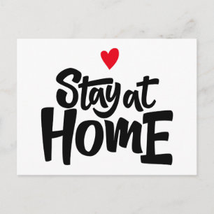 Stay At Home Heart Postcard