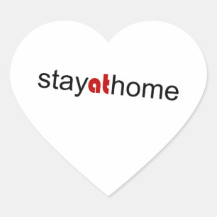 Stay at home heart sticker