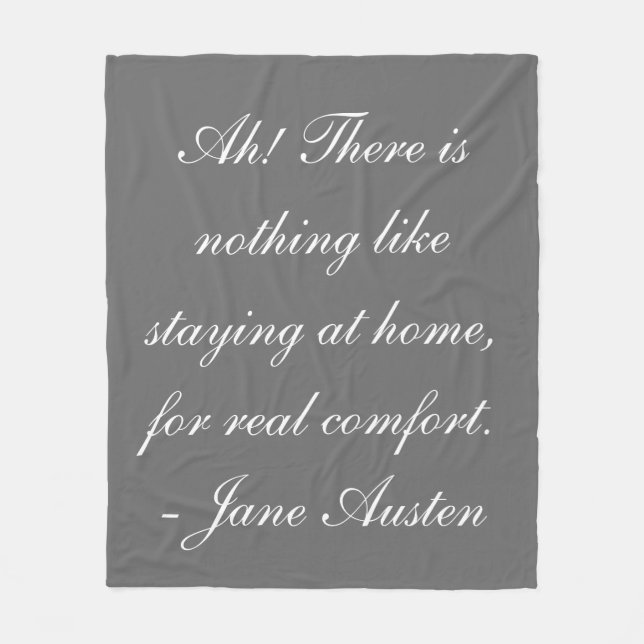 "Stay At Home" Jane Austen Fleece Blanket (Front)