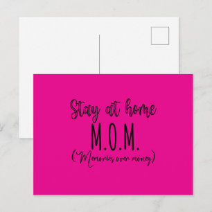 Stay At Home Mum Memories Over Money Postcard