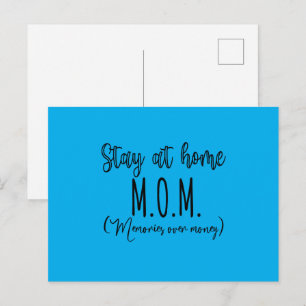 Stay At Home Mum Memories Over Money Postcard