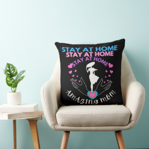 Stay At Home Mum Mother Wife Black Modern Classic Cushion
