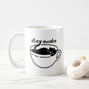 Stay Awake Coffee Cat Mug