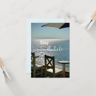 Stay Awhile | Coastal Beach Bar Postcard