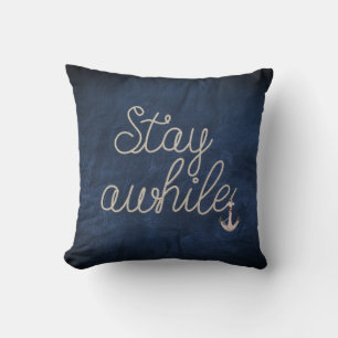 Stay Awhile Nautical Rope Cushion