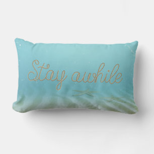 Stay Awhile Ocean Nautical Rope Lumbar Cushion